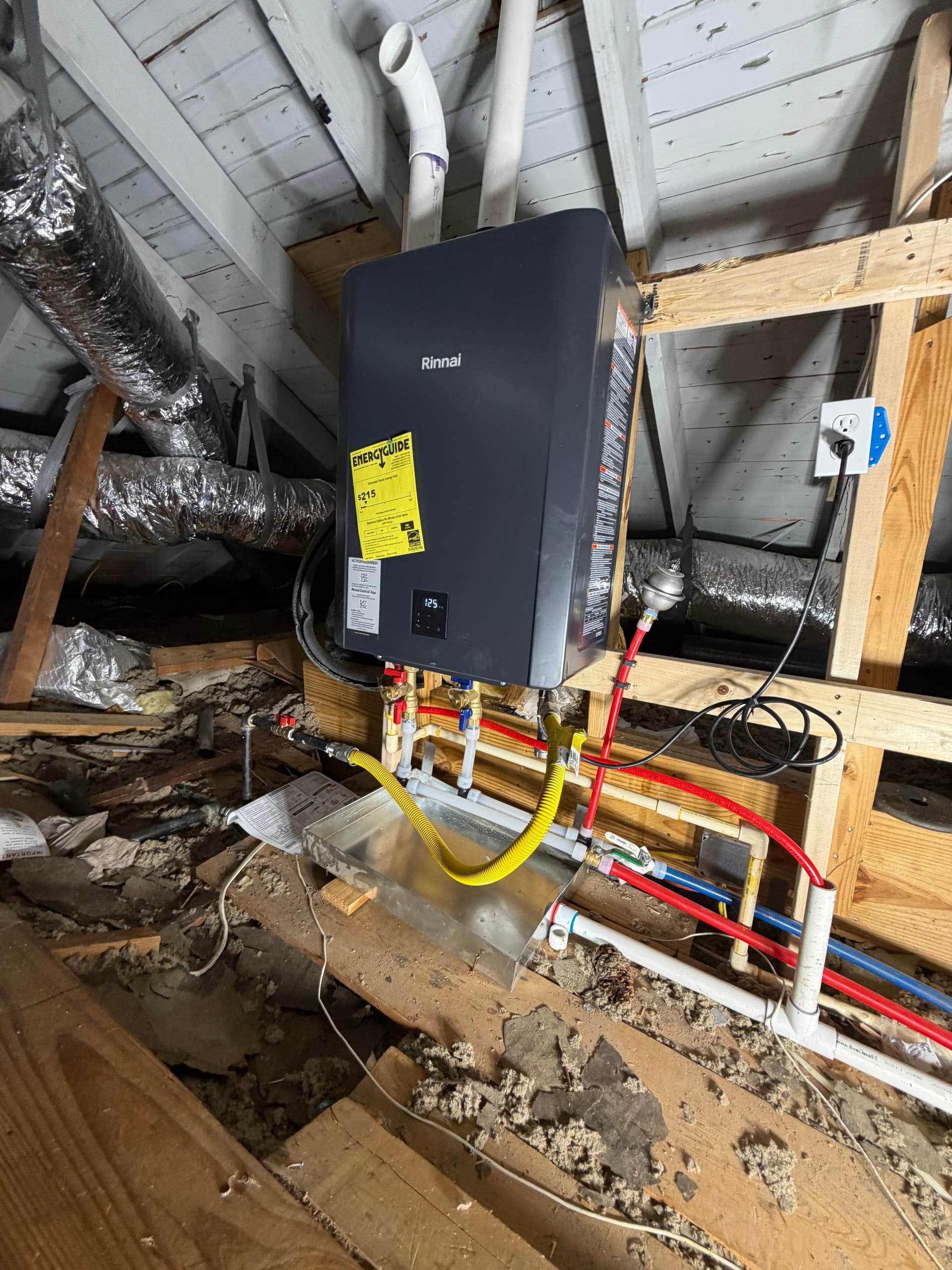 Gallery photos for Attic Gas Water Heater Converted to Tankless Rinnai System: Image #2