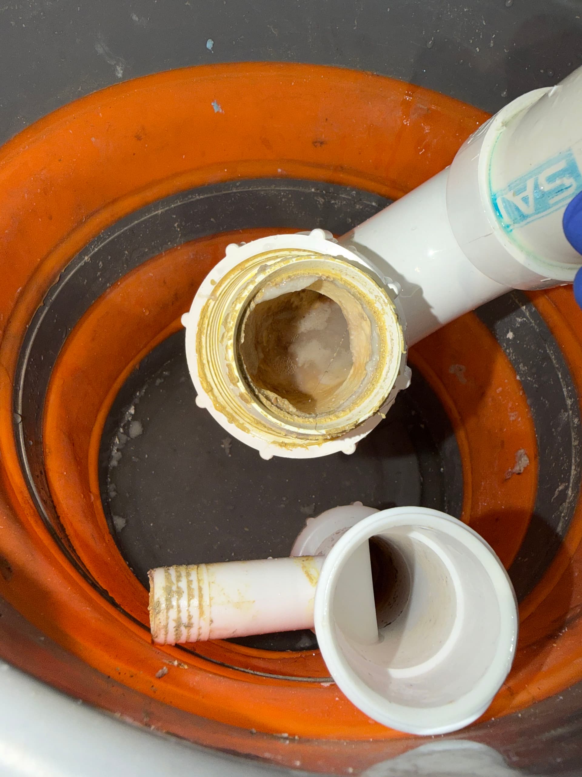 Gallery photos for AC Drain Tie-In Biofilm Clog Cleared with Snake and Chain Descaling: Image #1