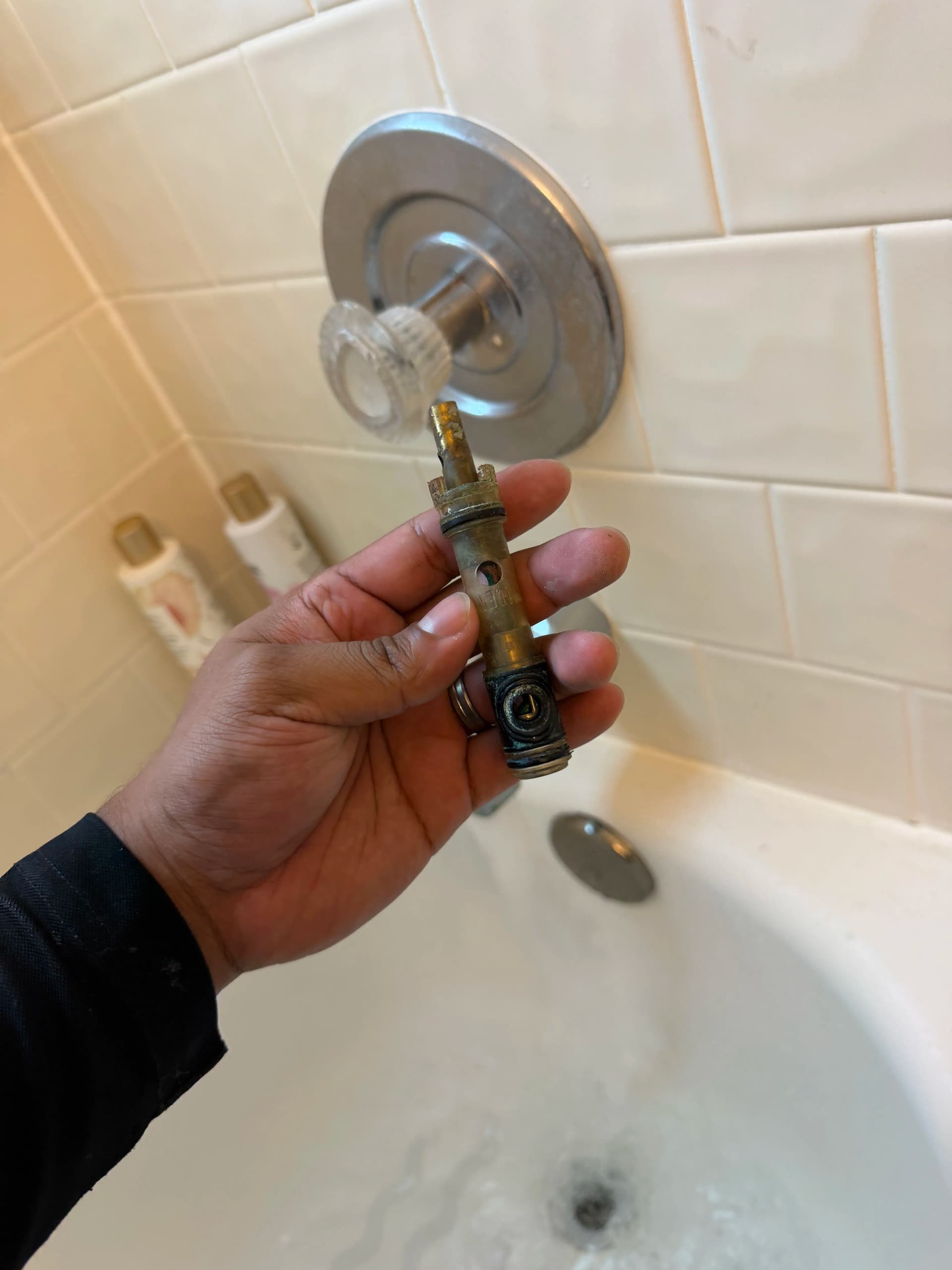 Leaking Shower Handle Fixed With a Moen Cartridge Replacement image
