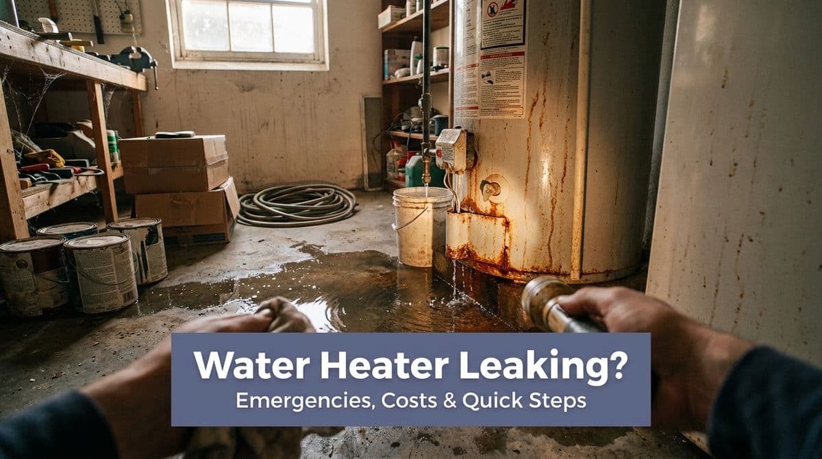 Water Heater Leaking? Emergencies, Costs & Quick Steps image